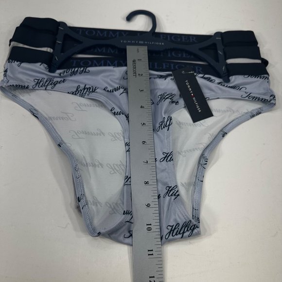Lot Of Three Tommy Hilfiger Women's Size Medium Panty Bikini Blue Gray Blue New - Picture 10 of 11